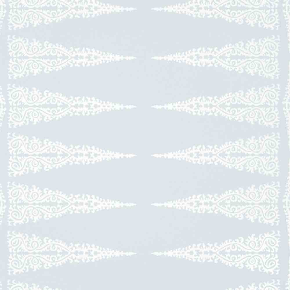 Anna French Ellery Stripe Wallpaper in White on Soft Blue